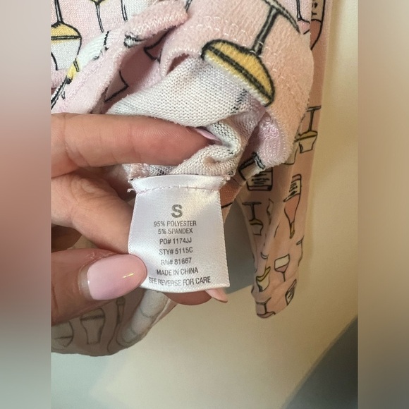 KIKIT Pink Wine Plush Pajama Lounge Set Long Sleeve Pants Sleepwear Set Small - Picture 2 of 8